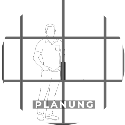 Planung und Zeichnung von  Raumteiler aus Metall in Berlin